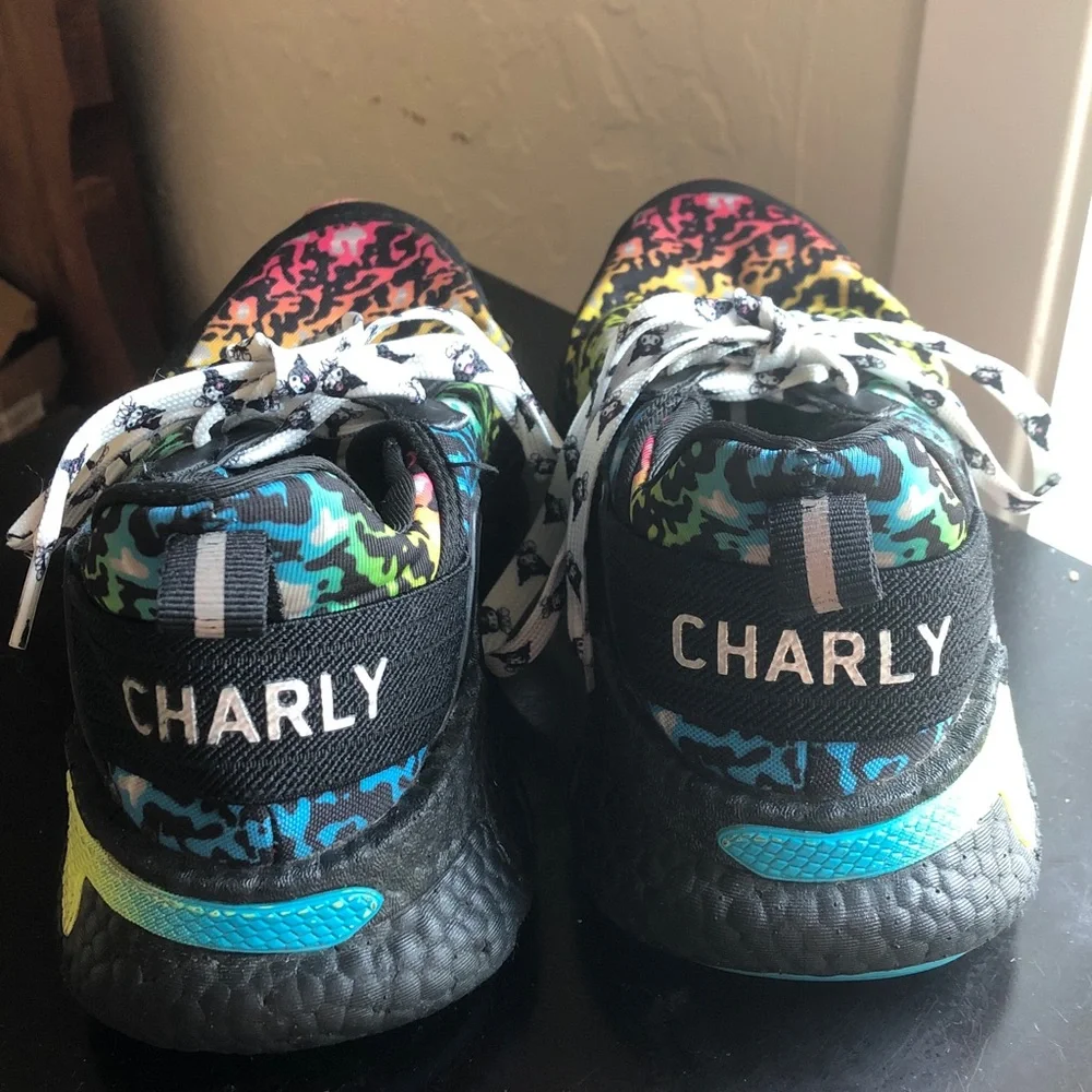 Charly black and multi color sneakers size 7